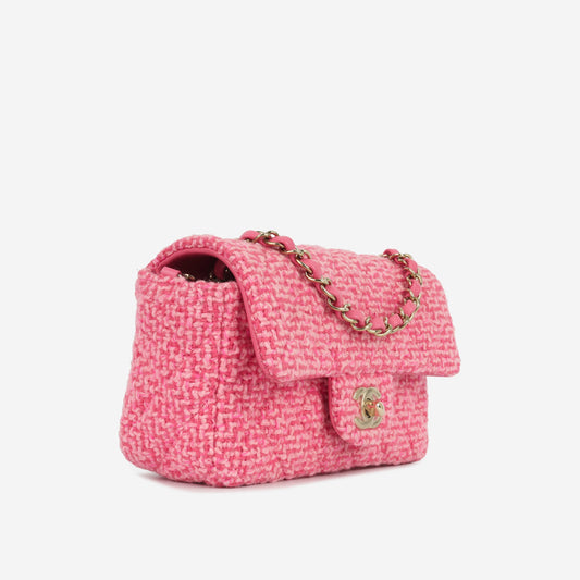 Chanel Mini Rectangular - Mixed Pink Tweed Rovelle Bags