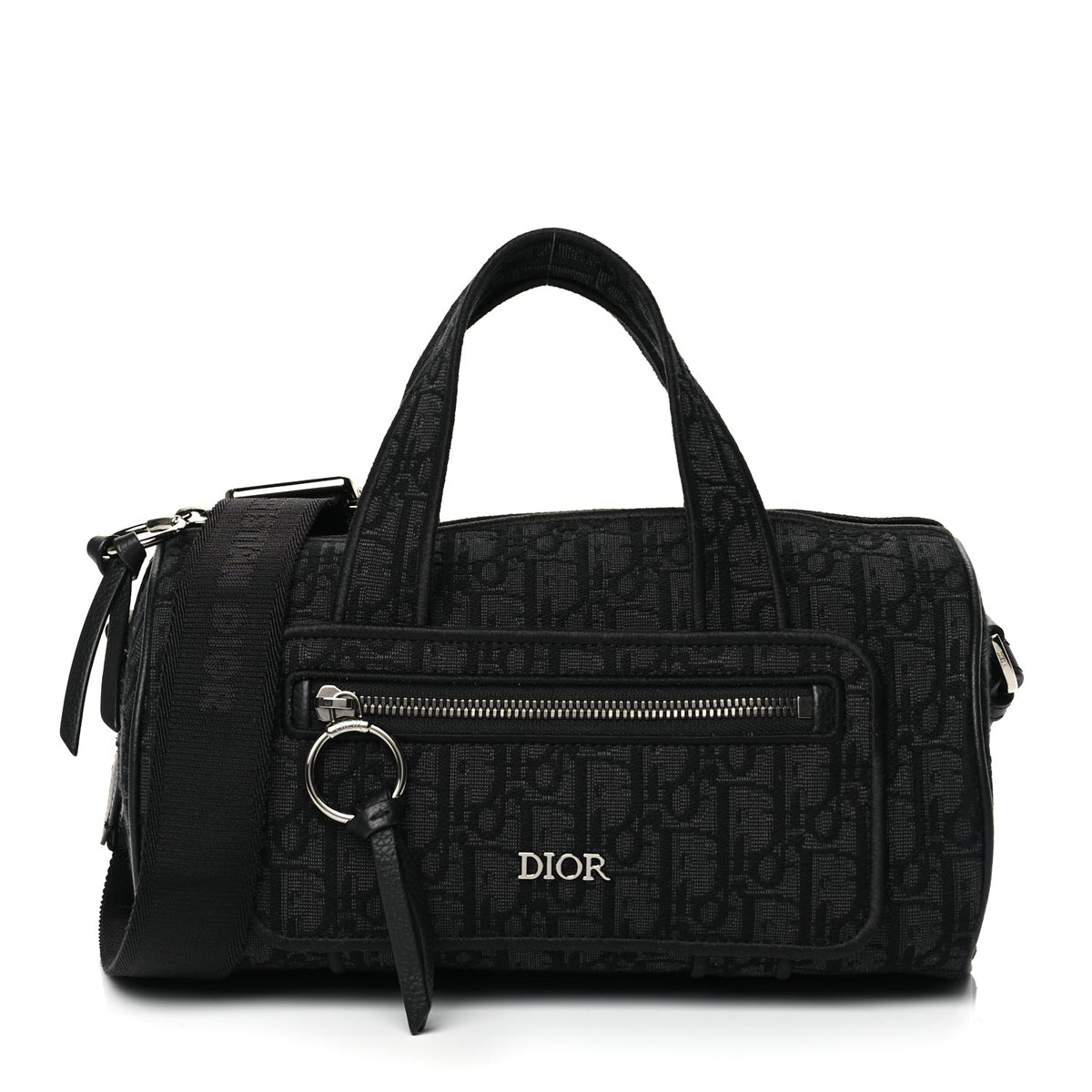 Christian Dior Oblique Jacquard Zipped Messenger Bag Black Rovelle Bags