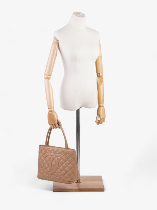 Chanel Medallion Tote Beige Caviar Leather Rovelle Bags