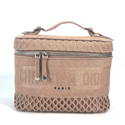 Christian Dior Handbag canvas pink logo mesh vanity bag Women Rovelle Bags