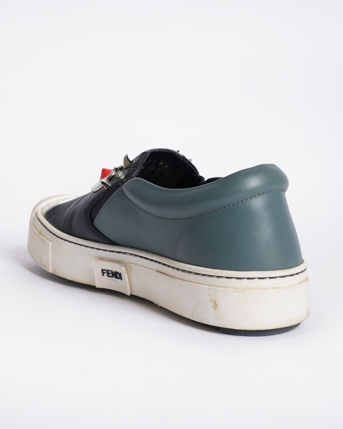 Fendi monster black leather slip on sneakers Rovelle Bags