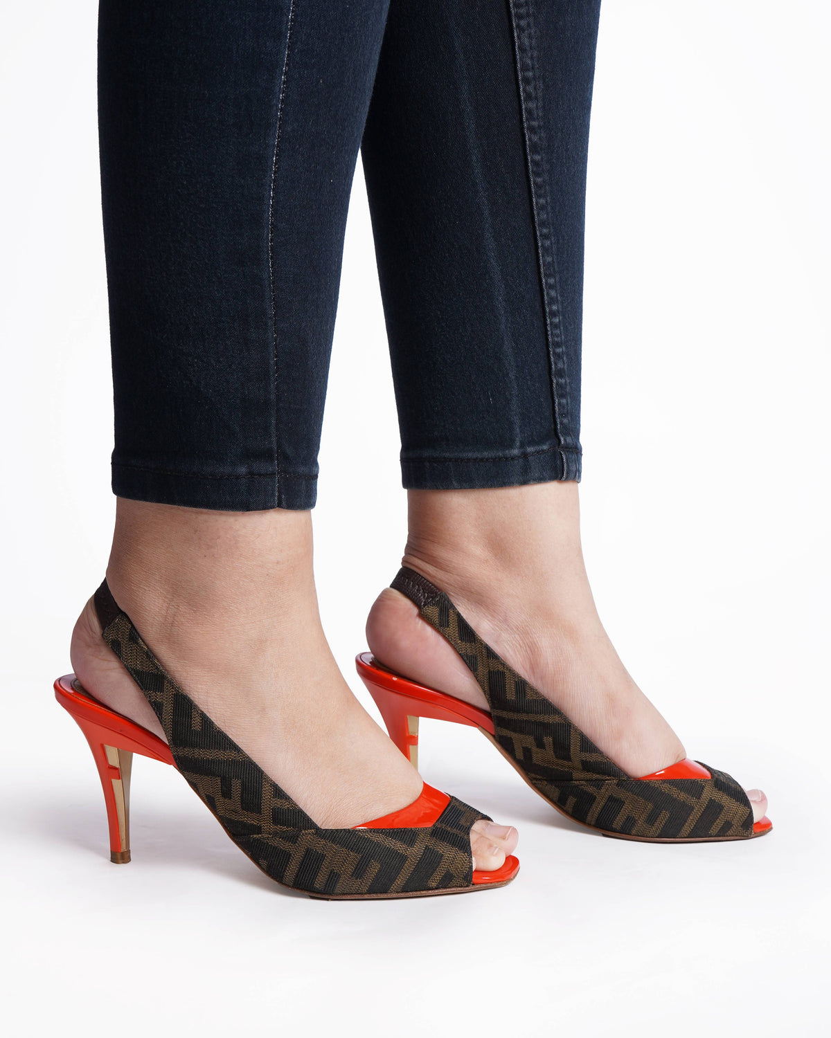 Fendi zucca red slingback heels Rovelle Bags