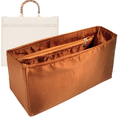 Organizer for [Sunshine Medium, Fendi] Bag Insert (Silk, Full-width Zip and Open Pocket) Rovelle Bags
