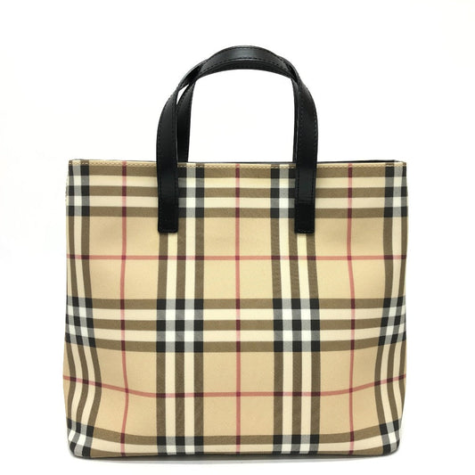 BURBERRY Handbag PVC / Leather beige check Women