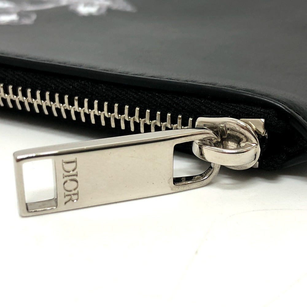DIOR HOMME Clutch bag leather black Star x Rose Paint mens Rovelle Bags