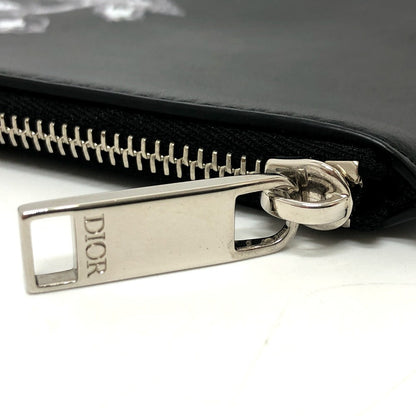 DIOR HOMME Clutch bag leather black Star x Rose Paint mens Rovelle Bags