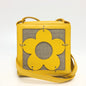 CELINE Shoulder Bag Leather / canvas Yellow / beige flour
