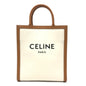 CELINE Tote Bag 192082BNZ.02NT Leather / canvas Beige x brown Small Bar Tikal Kaba Women