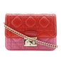 Christian Dior Shoulder Bag S0252OTRI M79D lambskin Red/pink 2-way clutch Canage ChainShoulder Women Rovelle Bags
