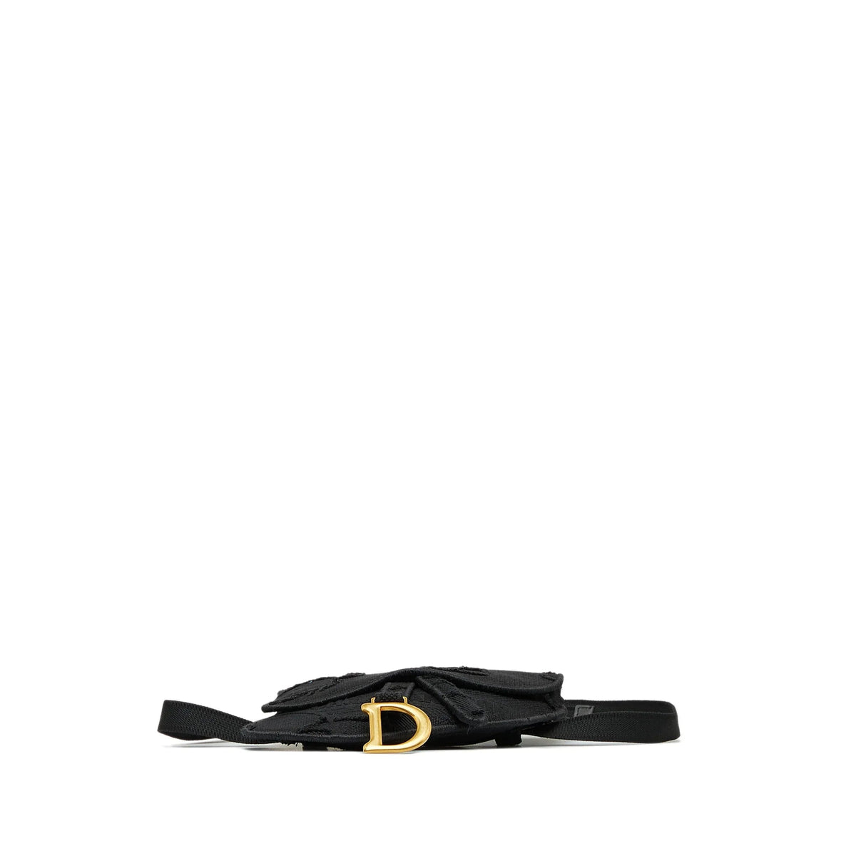 Black Dior Embroidered Canvas Camouflage Saddle Belt Bag Rovelle Bags