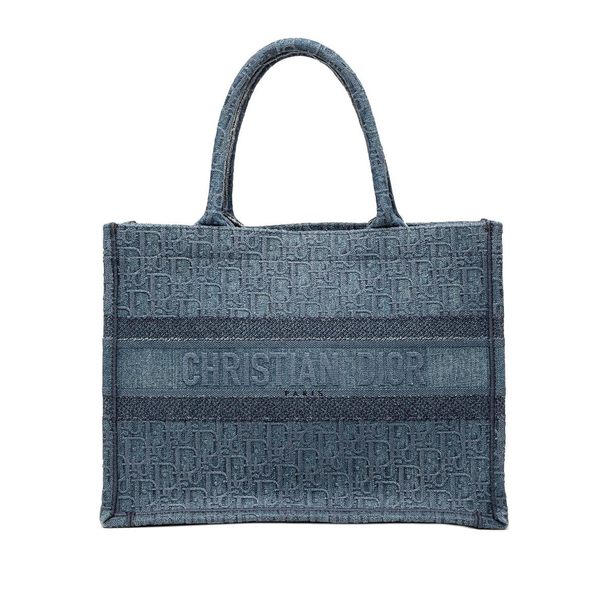 Blue Dior Medium Oblique Denim Book Tote Rovelle Bags