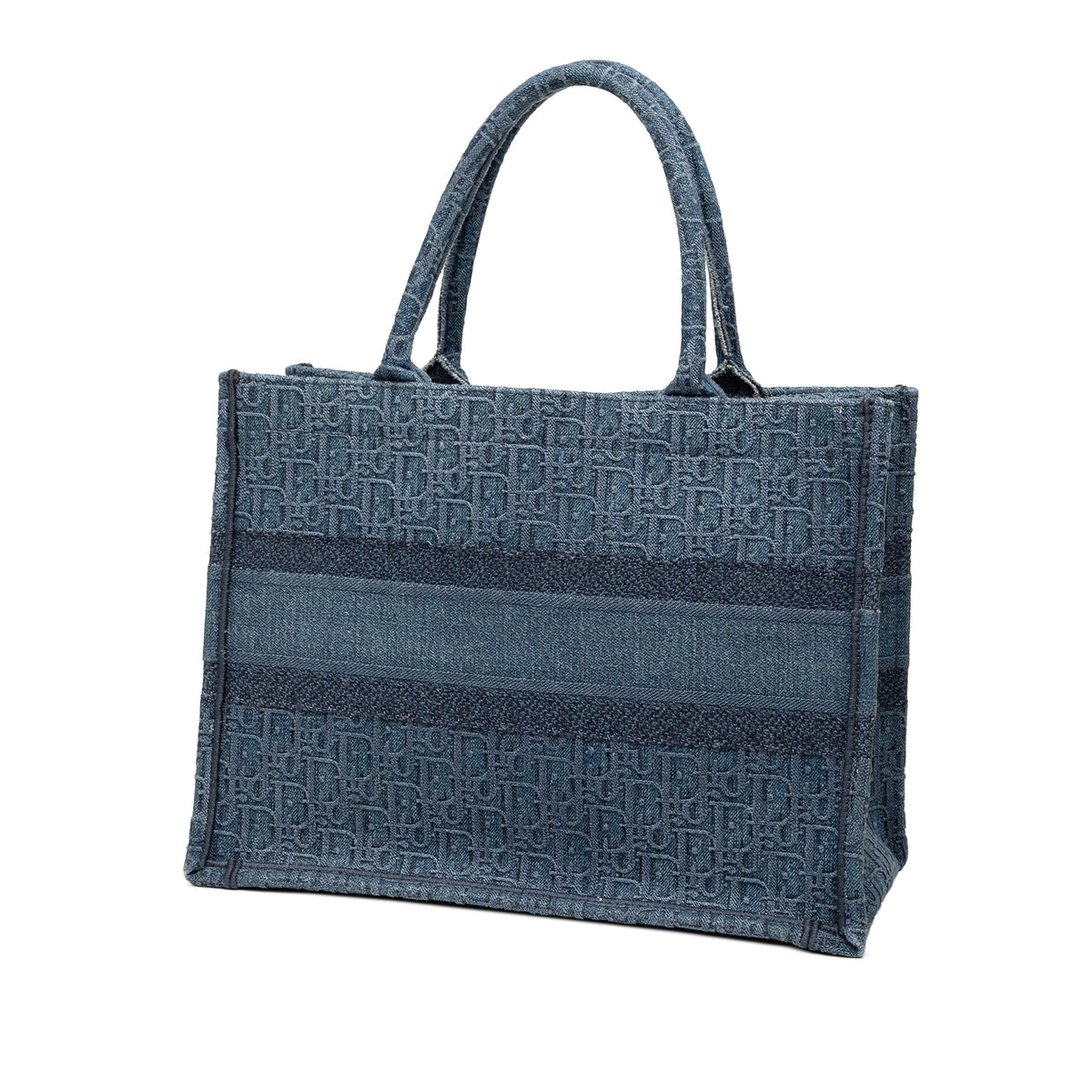Blue Dior Medium Oblique Denim Book Tote Rovelle Bags