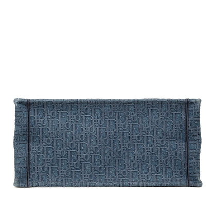 Blue Dior Medium Oblique Denim Book Tote Rovelle Bags