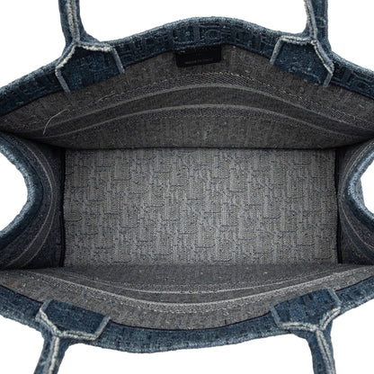 Blue Dior Medium Oblique Denim Book Tote Rovelle Bags