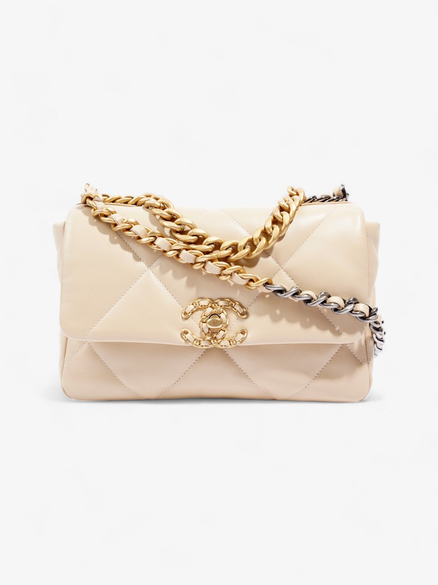 Chanel Chanel 19 Lambskin Beige Shoulder Bag Rovelle Bags