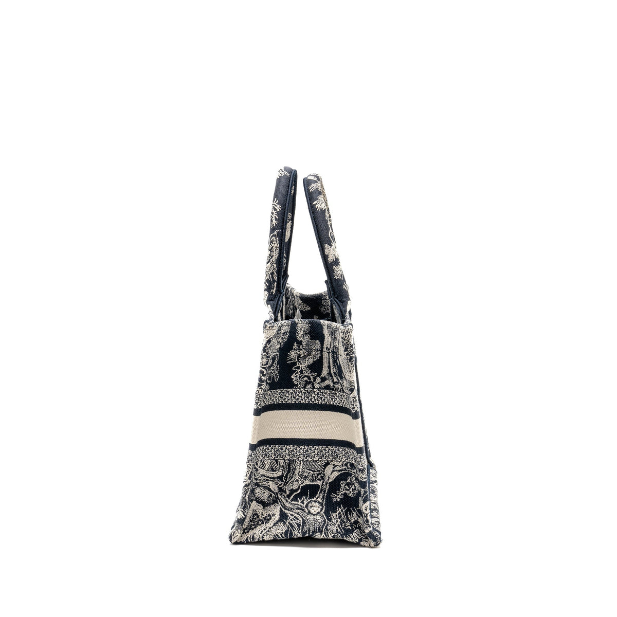 Dior Small Book Tote Blue/White Toile de Jouy Reverse Embroidery Rovelle Bags