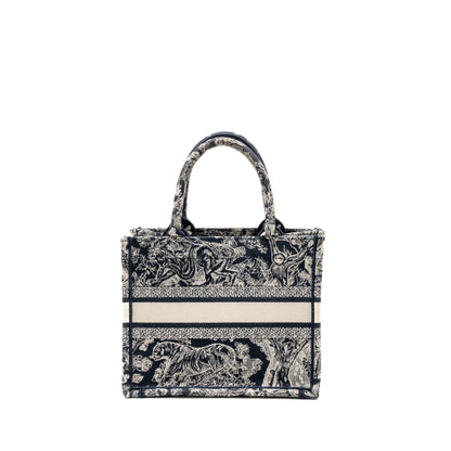 Dior Small Book Tote Blue/White Toile de Jouy Reverse Embroidery Rovelle Bags