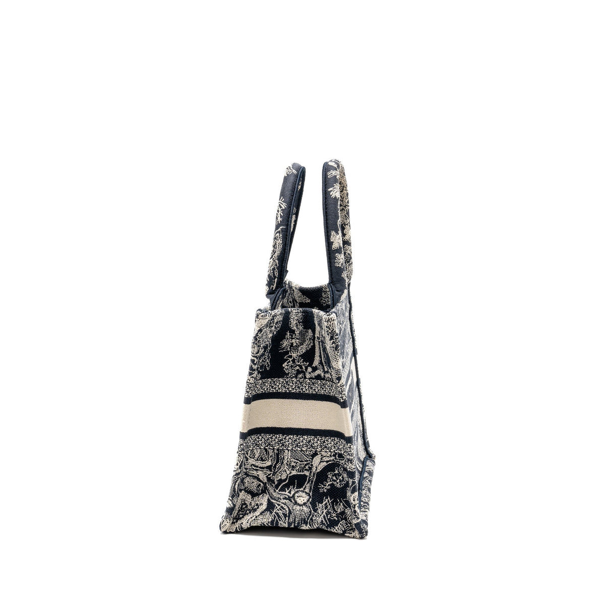 Dior Small Book Tote Blue/White Toile de Jouy Reverse Embroidery Rovelle Bags