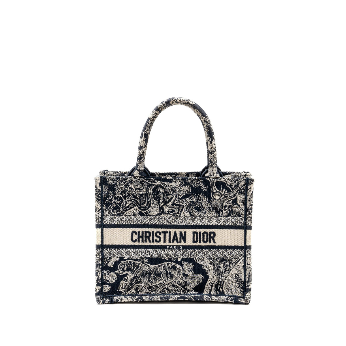 Dior Small Book Tote Blue/White Toile de Jouy Reverse Embroidery Rovelle Bags
