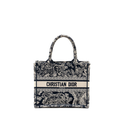 Dior Small Book Tote Blue/White Toile de Jouy Reverse Embroidery Rovelle Bags