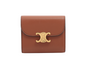 Luxury CELINE Triomphe Leather Brown Compact Wallet
