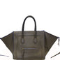 CELINE Phantom Luggage Olive Green Bicolor Grained Leather Bag