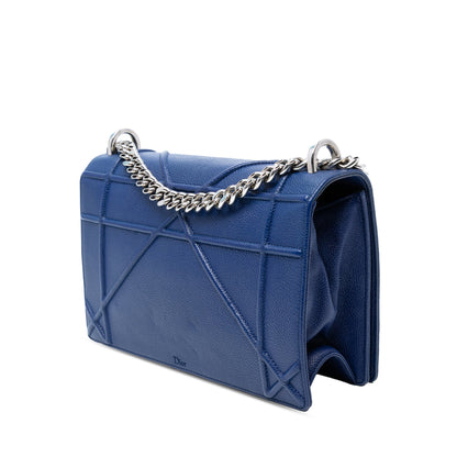 Blue Dior Medium Grained Calfskin Diorama Flap Crossbody Bag Rovelle Bags