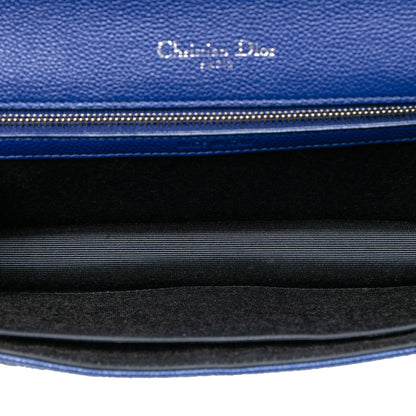 Blue Dior Medium Grained Calfskin Diorama Flap Crossbody Bag Rovelle Bags