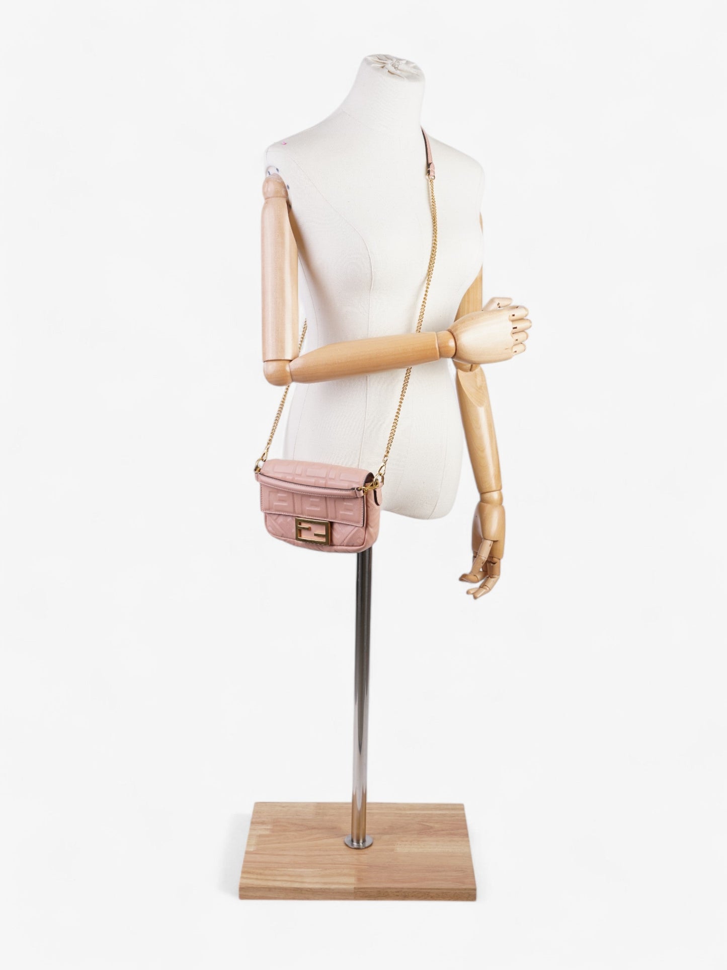 Fendi Baguette Light Rose Nappa Leather Mini Rovelle Bags