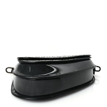 Christian Dior Patent Oblique Embossed Saddle Boxy Bag Black Rovelle Bags