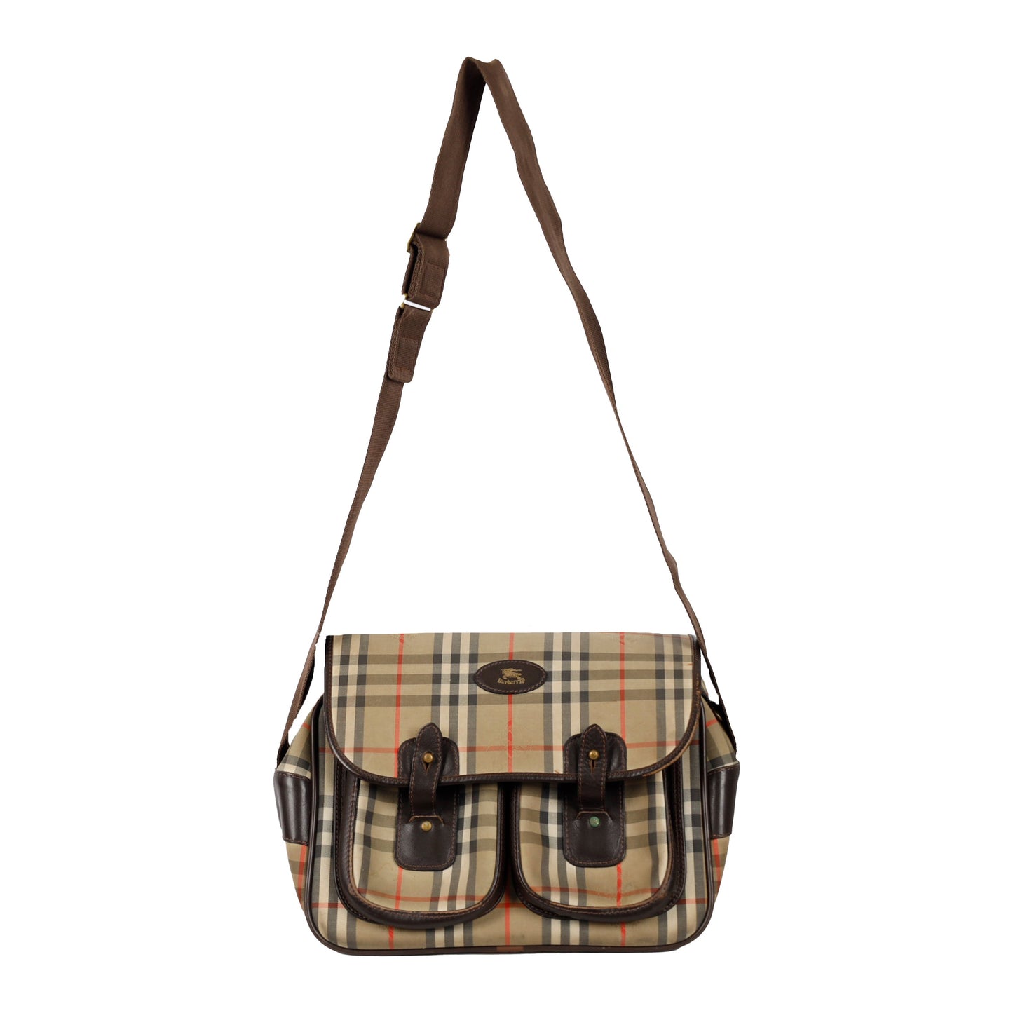 Burberry Logo Messenger Leather Black Handbag