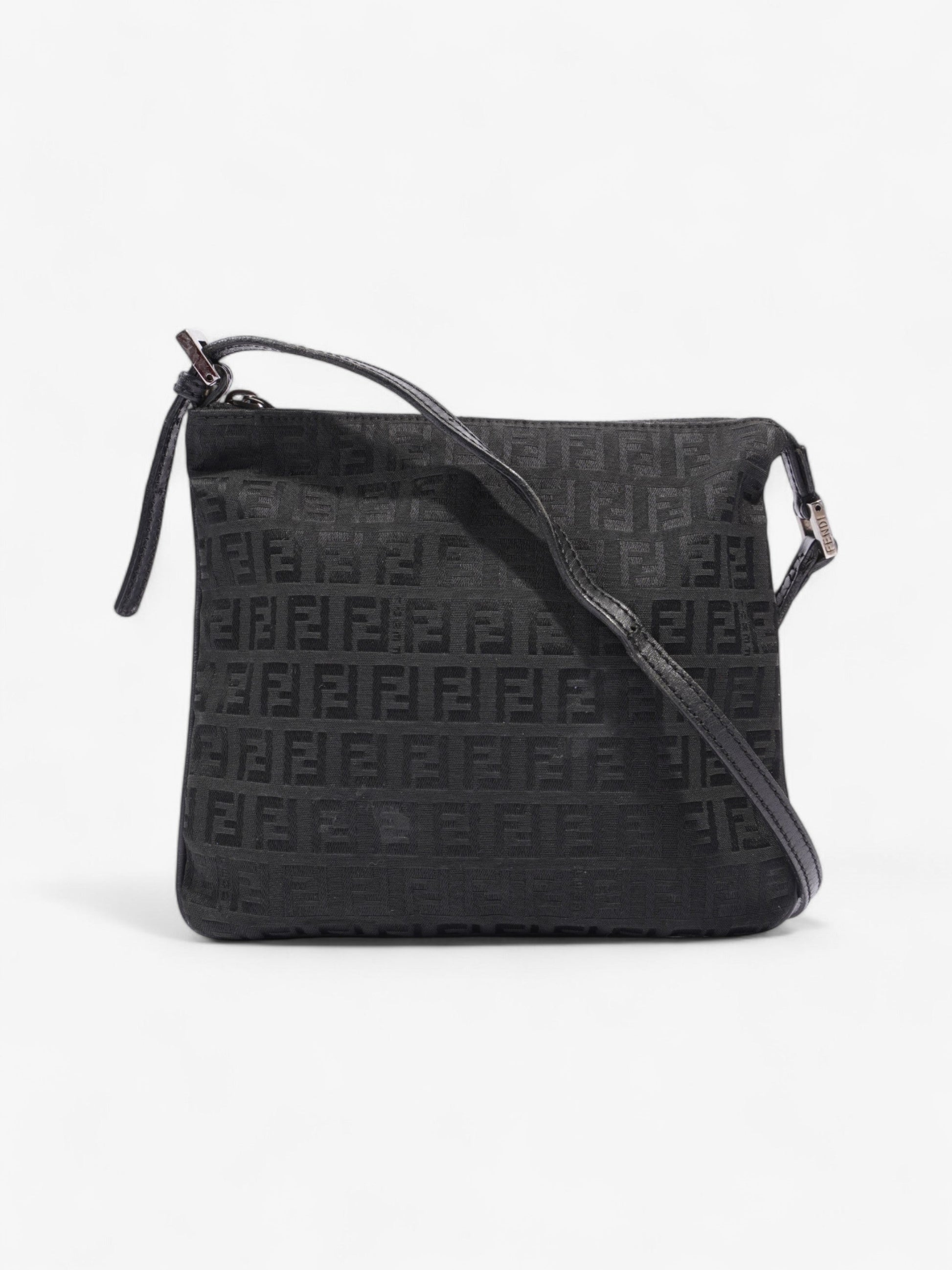 Fendi FF Zucchino Black Canvas Rovelle Bags