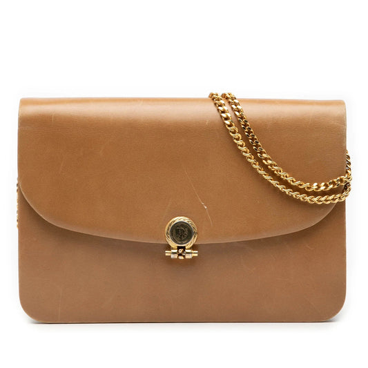 Brown Dior Leather Chain Shoulder Bag Rovelle Bags