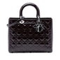 Purple Dior Large Patent Cannage Lady Dior Satchel Rovelle Bags