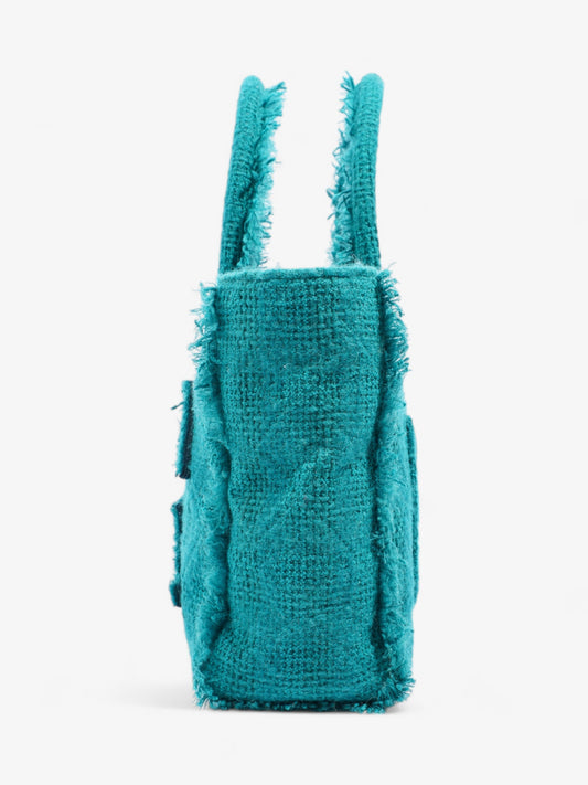 Chanel Shopper Tote Teal Green Tweed Medium Rovelle Bags