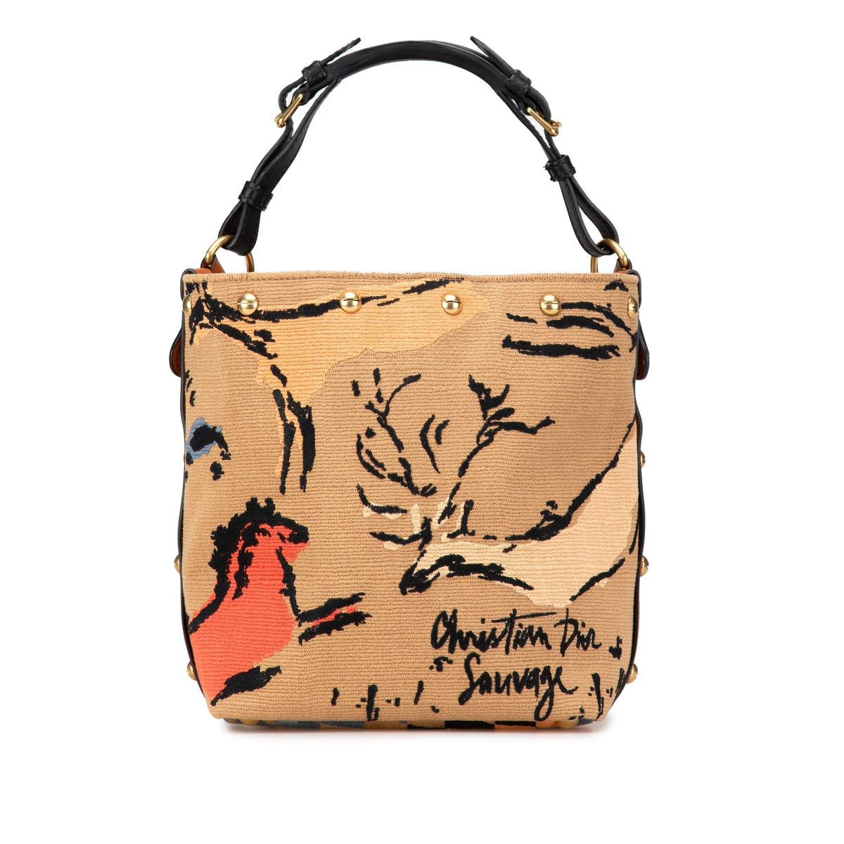 Dior Leather Canvas Handbag Rovelle Bags