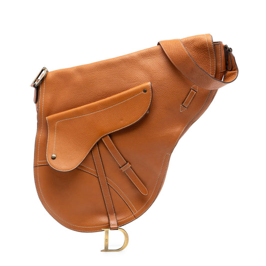Brown Dior Leather Baudrier Saddle Bag Rovelle Bags