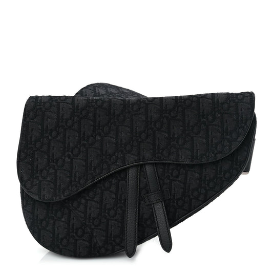 Christian Dior Oblique Mens Saddle Bag Black Blue Rovelle Bags