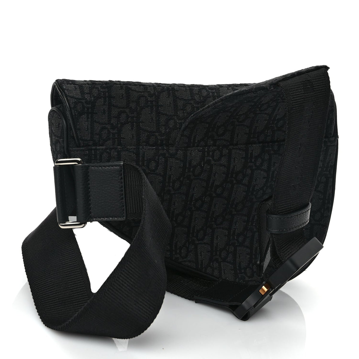 Christian Dior Oblique Mens Saddle Bag Black Blue Rovelle Bags