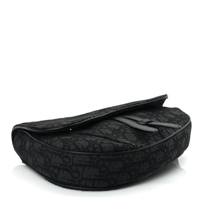 Christian Dior Oblique Mens Saddle Bag Black Blue Rovelle Bags