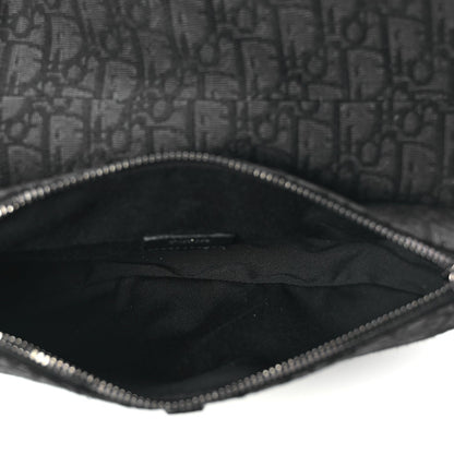 Christian Dior Oblique Mens Saddle Bag Black Blue Rovelle Bags