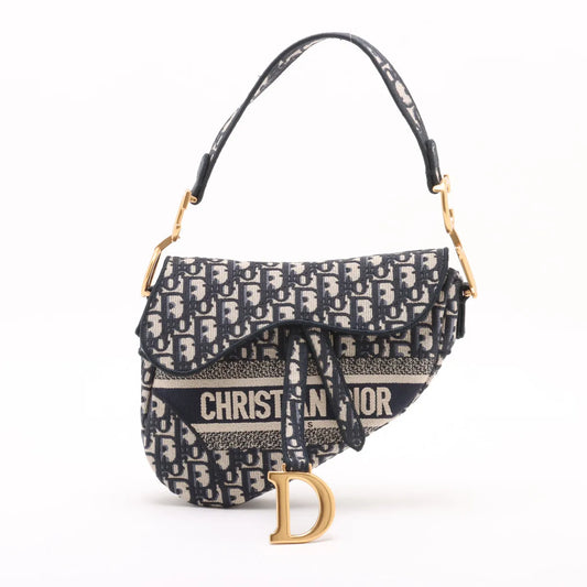 Christian Dior Blue Dior Oblique Jacquard Saddle Bag [Clearance Sale] Rovelle Bags