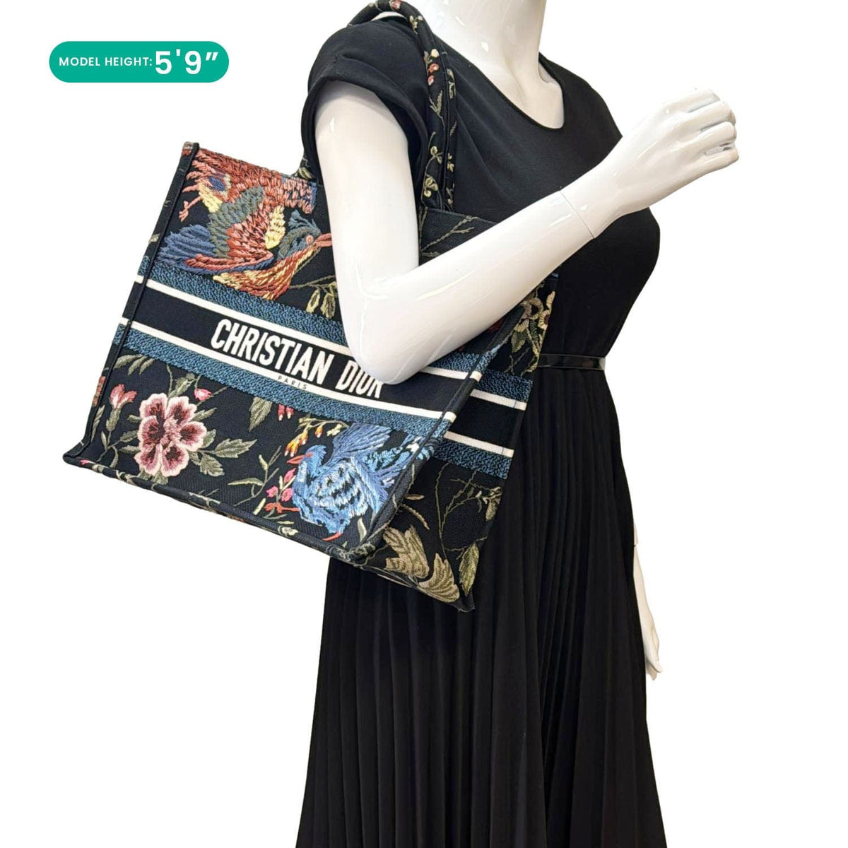 CHRISTIAN DIOR Book Embroidery Canvas Tote Bag Multicolor Rovelle Bags
