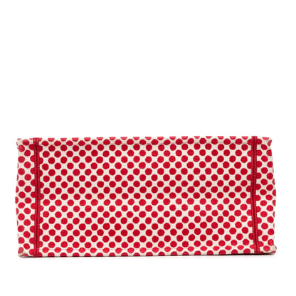 Red Dior Dioramour Medium Embroidered Canvas Dots Book Tote Rovelle Bags