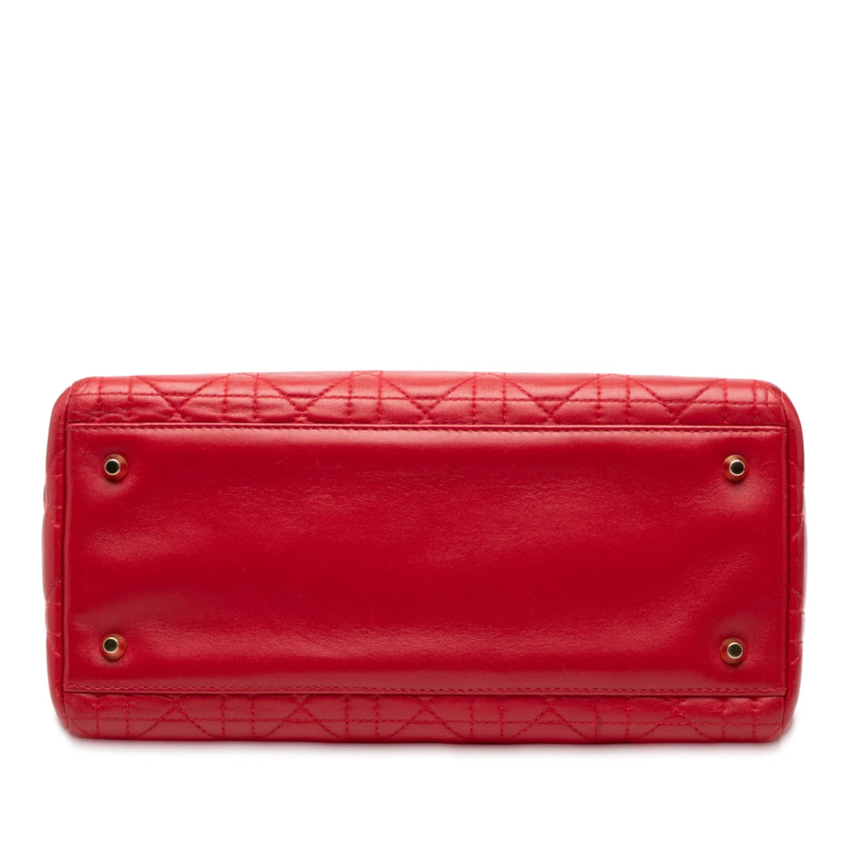 Red Dior Medium Lambskin Cannage Lady Dior Satchel Rovelle Bags
