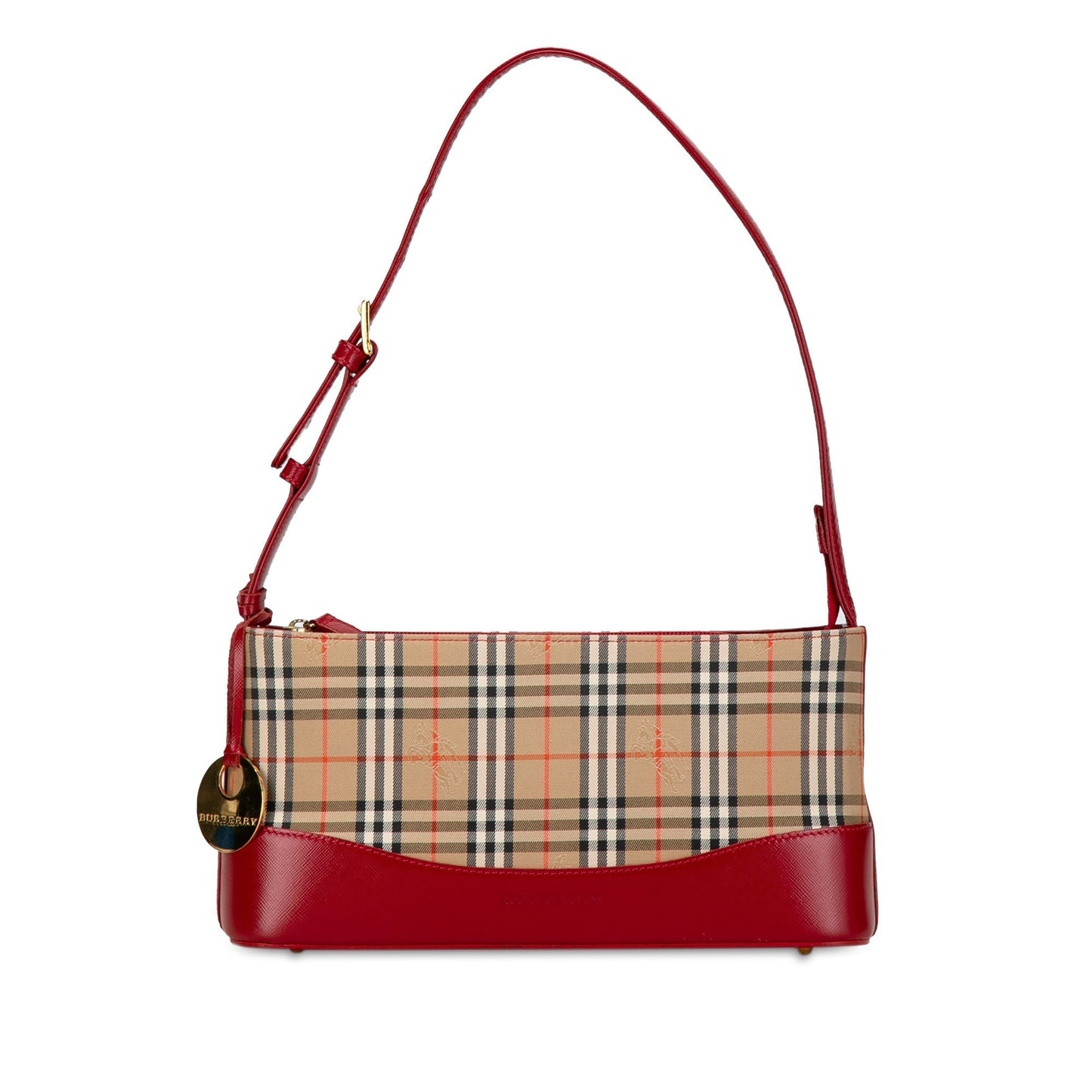 Burberry Haymarket Leather Brown Shoulder Bag