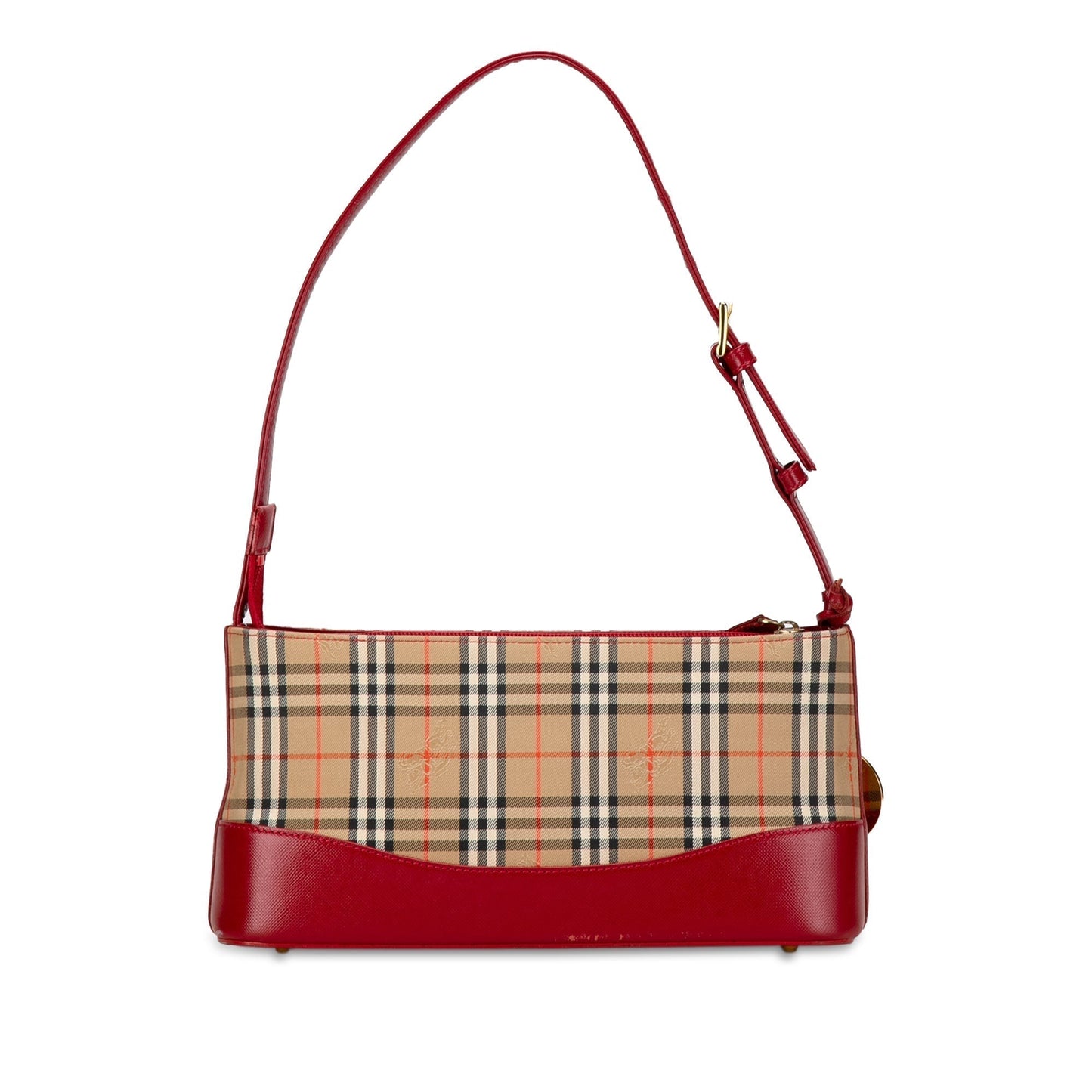 Burberry Haymarket Leather Brown Shoulder Bag