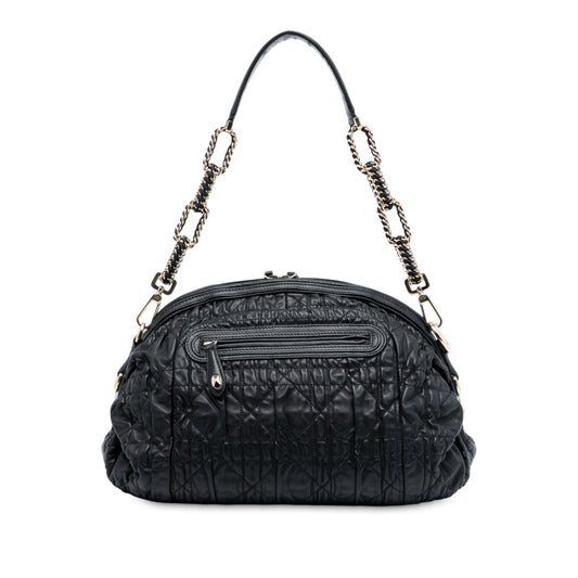Black Dior Lambskin Cannage Gaufre Delices Shoulder Bag Rovelle Bags