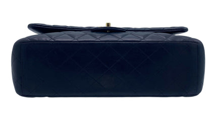 Chanel Maxi Dark Navy Lambskin Timeless Classic Double Flap Bag Gold Hardware Ghw Rovelle Bags