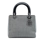 Gray Dior Medium Canvas Houndstooth Lady Dior Satchel Rovelle Bags